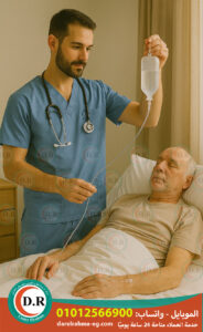 ممرضة لتركيب كانيولا في المنزل